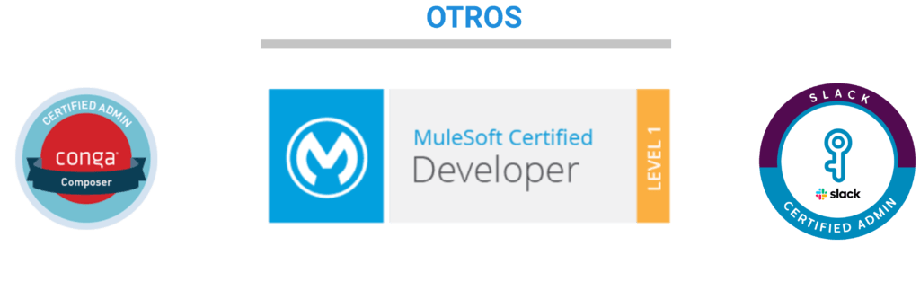 Certificaciones Conga, Mulesoft y Slack